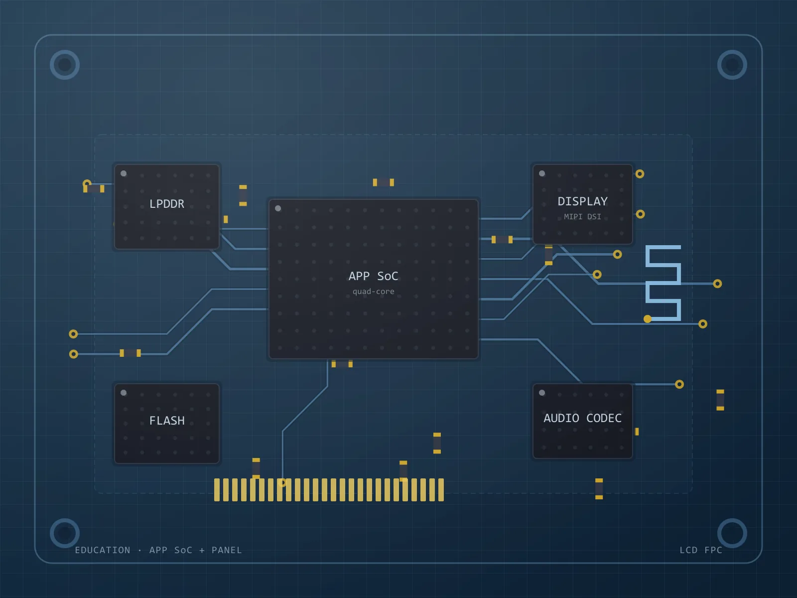 Indicative board architecture for a kids & education project